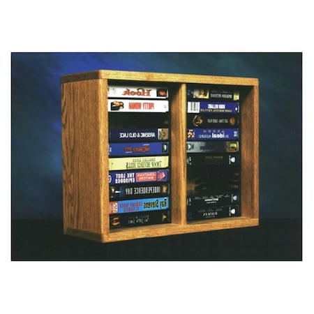 Wood Shed Solid Oak desktop or shelf DVD Cabinet - Individual Locking Slots 210-1 DVD